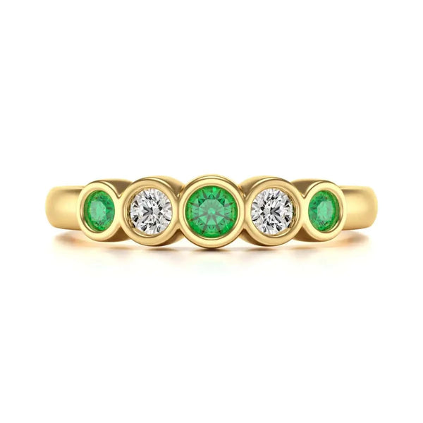 Rose Gold Diamond Emerald Engagement Ring