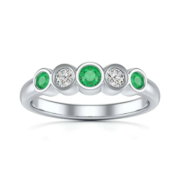 Rose Gold Diamond Emerald Engagement Ring