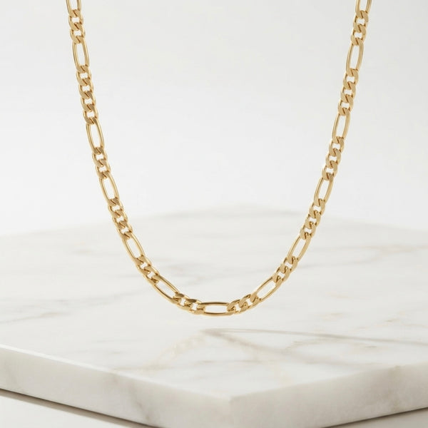 9K Yellow Gold Vintage Figaro Link Chain 25''
