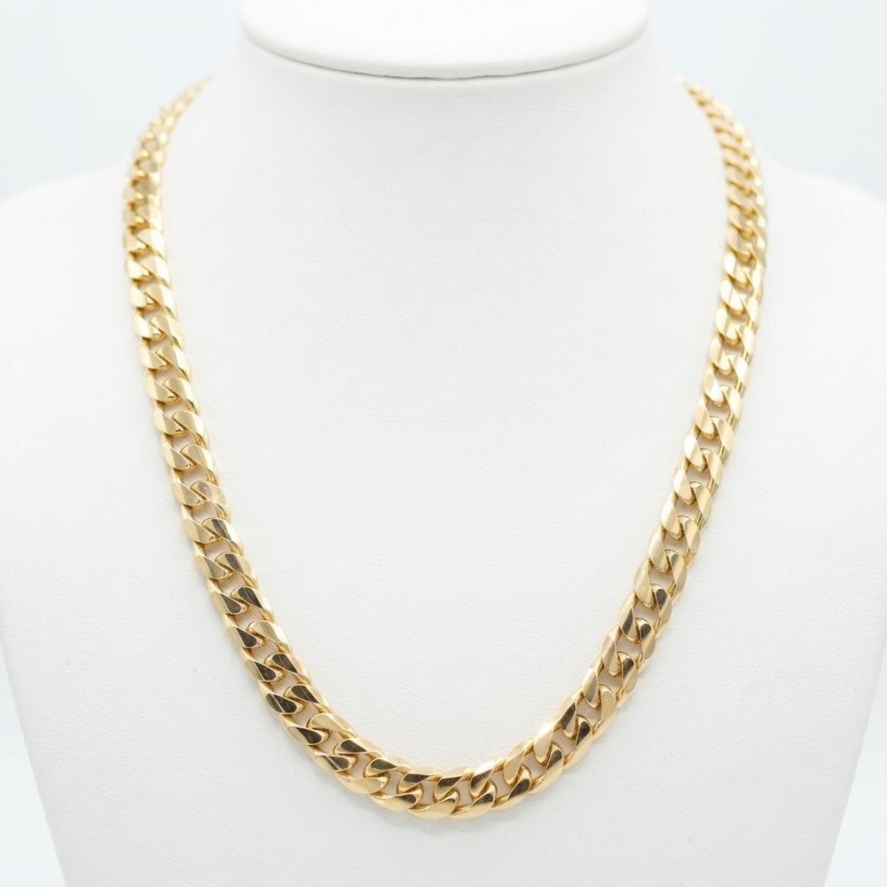 9K Yellow Gold Men's Miami Cuban Curb Link Chain 24''