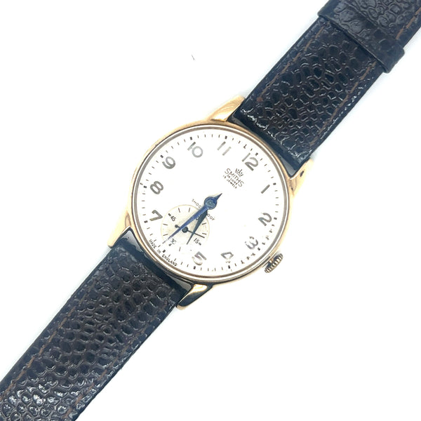 Smiths De Luxe Gents 9ct Gold Wrist Watch