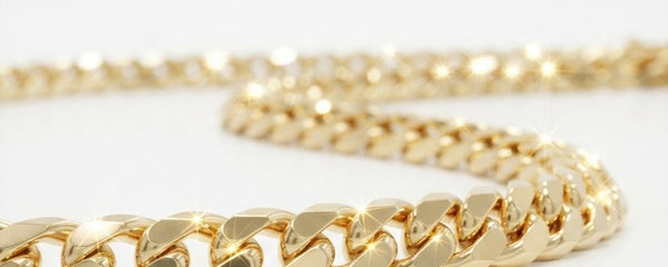 9K Yellow Gold Men's Miami Cuban Curb Link Chain 24''