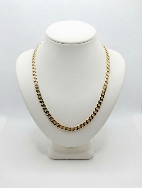 9K Yellow Gold Men's Curb Link Chain 21''