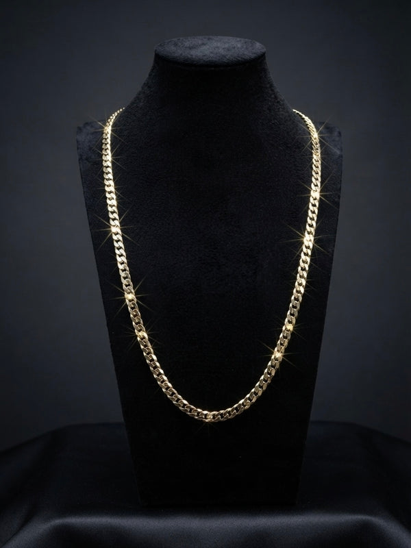 9K Yellow Gold Men's Miami Cuban Curb Link Chain 24''