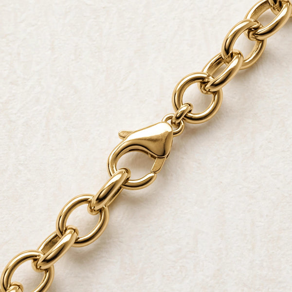 9K Yellow Gold Belcher Link Chain Necklace 24''