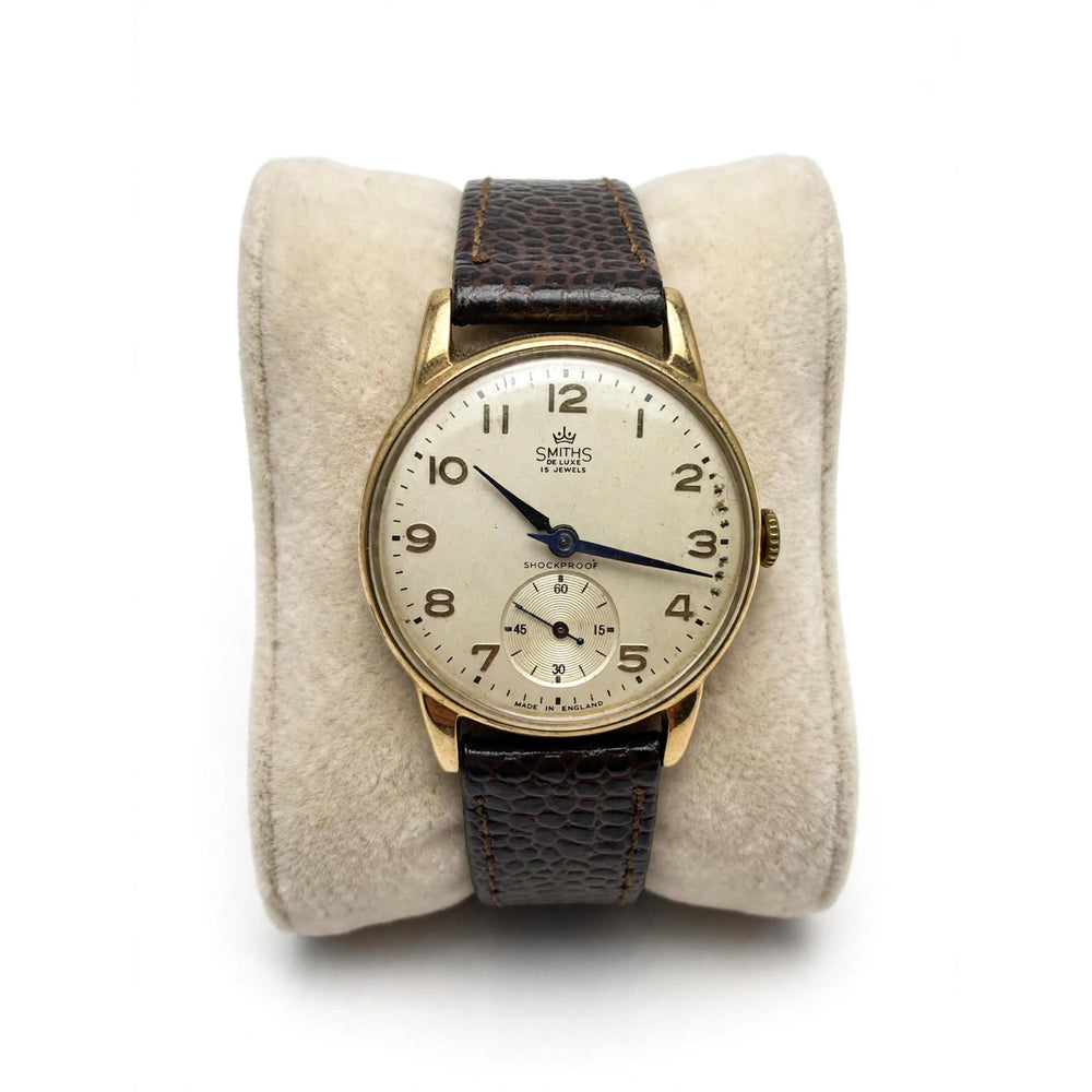 Smiths De Luxe Gents 9K Gold Wrist Watch