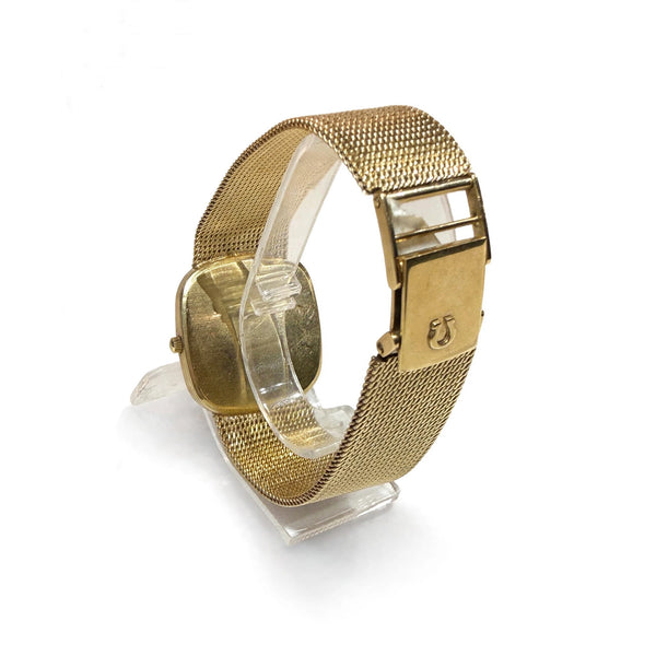 Vintage 9K Gold Omega Watch with Mesh Bracelet