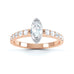 Marquise Cut Centre Stone, Two V claw, Diamond Engagement Ring with Scallop set Shoulders