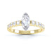 Marquise Cut Centre Stone, Two V claw, Diamond Engagement Ring with Scallop set Shoulders