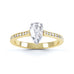 Diamond Engagement Ring with a Pear Shape diamond with shoulder set diamonds.