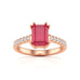 Ruby with Diamond Set Shoulders Dress Ring