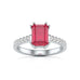 Ruby with Diamond Set Shoulders Dress Ring