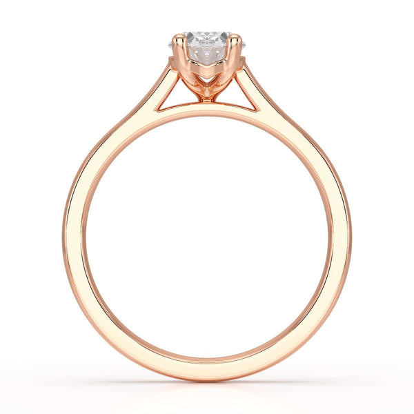 Diamond Engagement Ring- Oval 4 Claw Parallel Scollop Set Shank