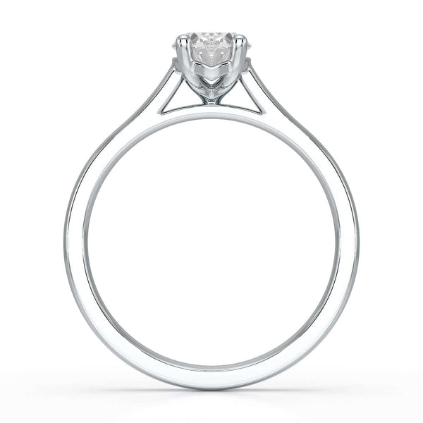 Diamond Engagement Ring- Oval 4 Claw Parallel Scollop Set Shank