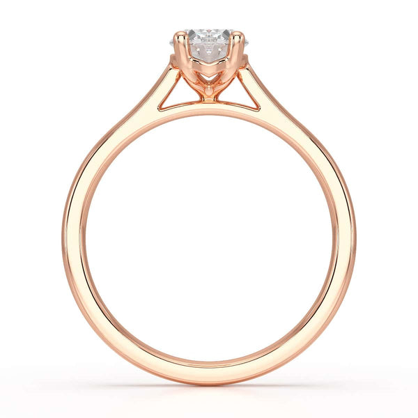 Diamond Engagement Ring- Oval 4 Claw Knife Edge Shoulders