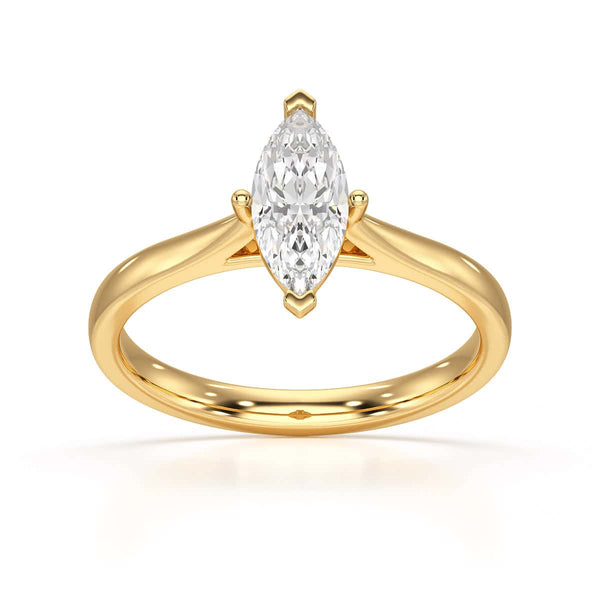 Diamond Engagement Ring- Marquise V Claw Tapered Shoulders