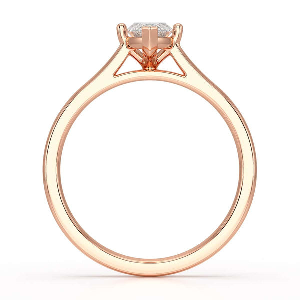 Diamond Engagement Ring- Marquise V Claw Tapered Shoulders