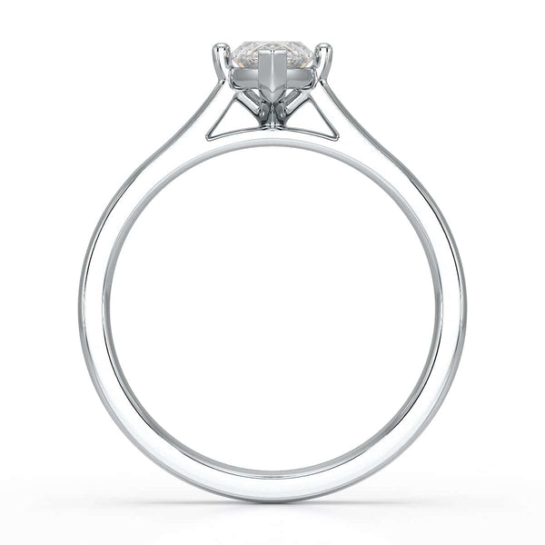 Diamond Engagement Ring- Marquise V Claw Tapered Shoulders
