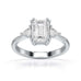 Emerald Trilogy Ring with Trillion side stone Engagement Ring
