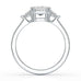Emerald Trilogy Ring with Trillion side stone Engagement Ring