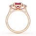 Ruby trilogy with round side stone Dress ring