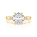 Oval Trilogy Engagement Ring with Trillion side stone