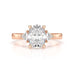 Oval Trilogy Engagement Ring with Trillion side stone