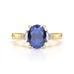 Sapphire trilogy with trillion cut side diamond Dress ring