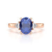 Sapphire trilogy with trillion cut side diamond Dress ring
