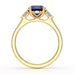Sapphire trilogy with trillion cut side diamond Dress ring