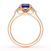 Sapphire trilogy with trillion cut side diamond Dress ring