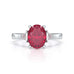 Ruby trilogy with trillion cut side diamond Dress ring