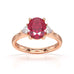 Ruby trilogy with trillion cut side diamond Dress ring