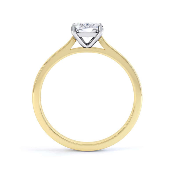 Cushion Cut Centre Stone, 4 claw, Diamond Engagement Ring with split Knife Edge Shoulders