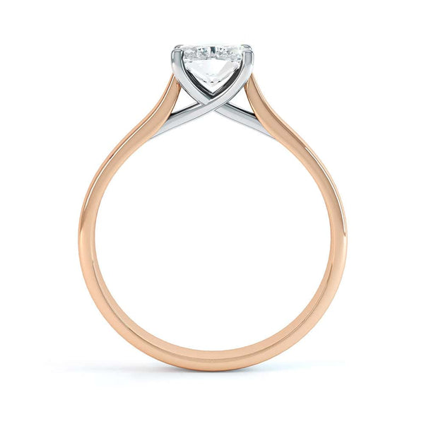 Cushion Cut Centre Stone, 4 claw, Diamond Engagement Ring with Tapered Shoulders