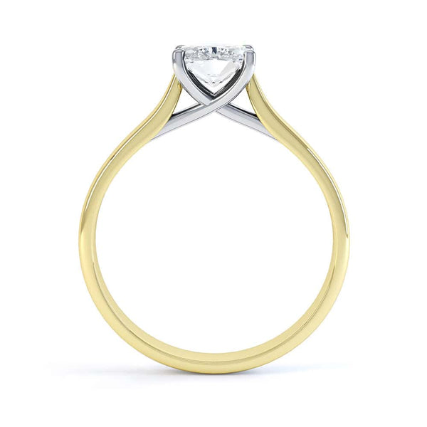 Cushion Cut Centre Stone, 4 claw, Diamond Engagement Ring with Tapered Shoulders