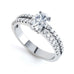 Diamond Engagement Ring- Oval Cut With Double Row Diamond Set Shoulders