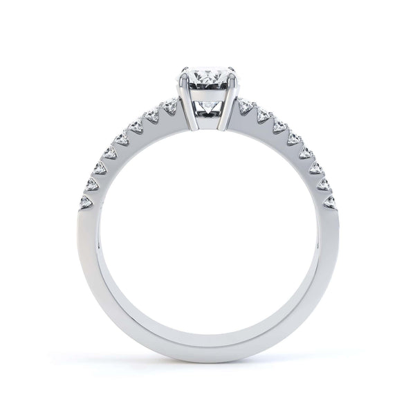 Diamond Engagement Ring- Oval Cut With Double Row Diamond Set Shoulders