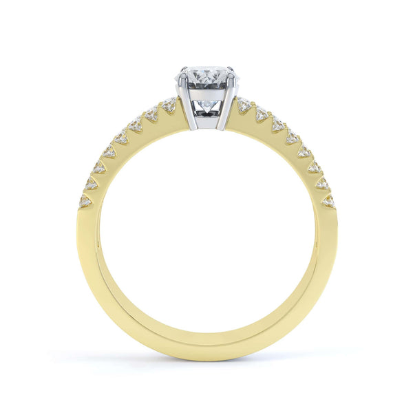 Diamond Engagement Ring- Oval Cut With Double Row Diamond Set Shoulders