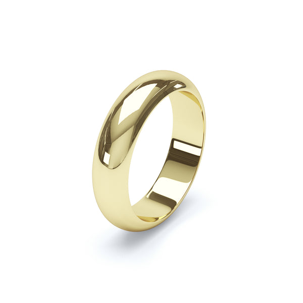 9ct yellow gold ring 5mm light band