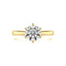 Diamond Engagement Ring- Gold Brilliant cut -Round Six Claw Tapered Shank