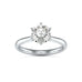 Diamond Engagement Ring- Platinum - Round Six Claw Tapered Shank