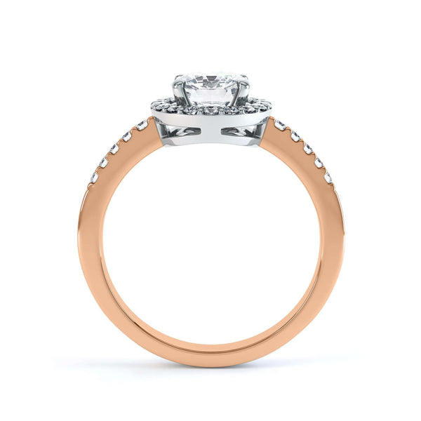 18ct Gold Halo Diamond Engagement Ring - Round Shape