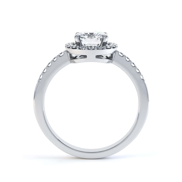 18ct Gold Halo Diamond Engagement Ring - Round Shape