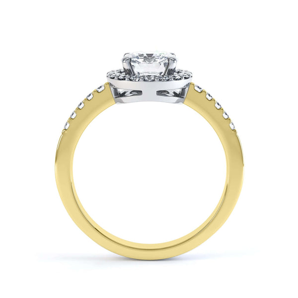 18ct Gold Halo Diamond Engagement Ring - Round Shape
