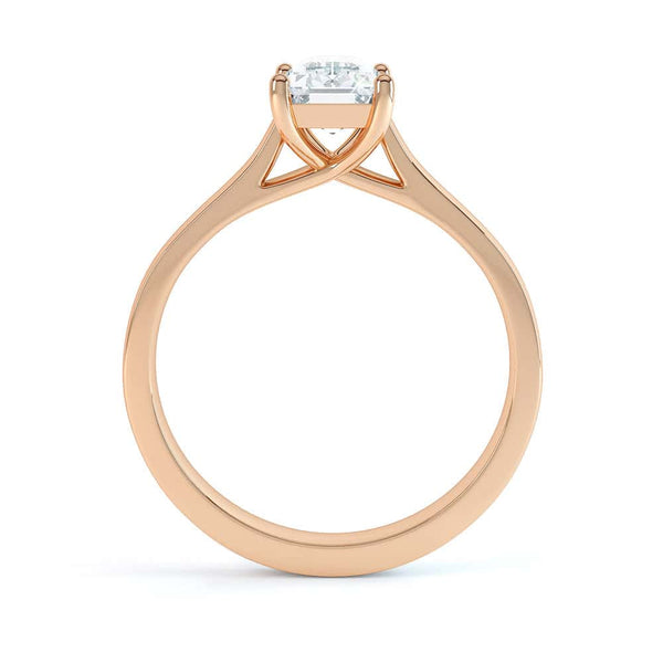 Emerald Cut Diamond solitaire Engagement Ring