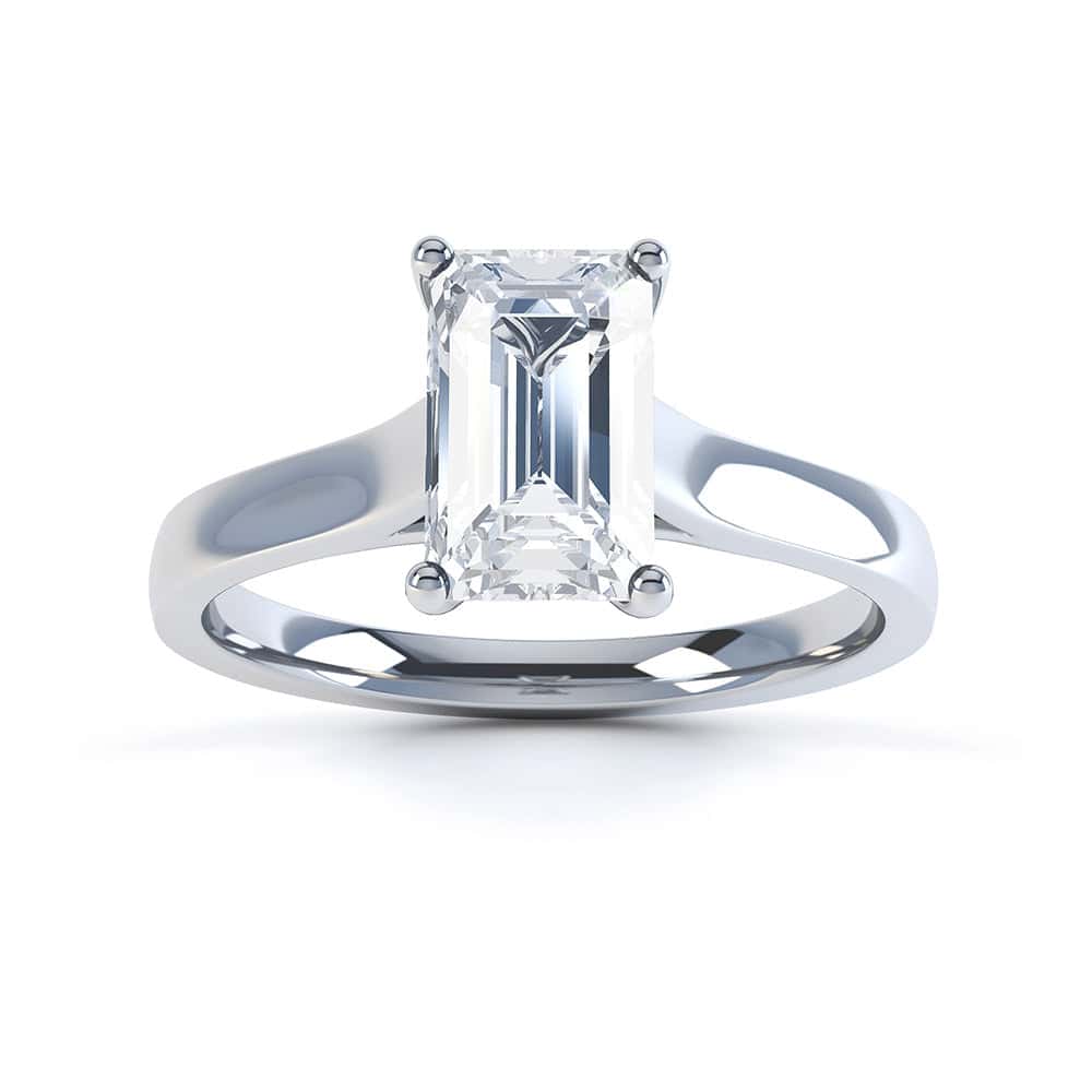 Emerald Cut Diamond solitaire Engagement Ring