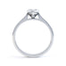 Heart Shaped Solitaire, 3 V-Claws Tapered Shoulders with cathedral setting