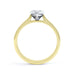 Heart Shaped Solitaire, 3 V-Claws Tapered Shoulders with cathedral setting