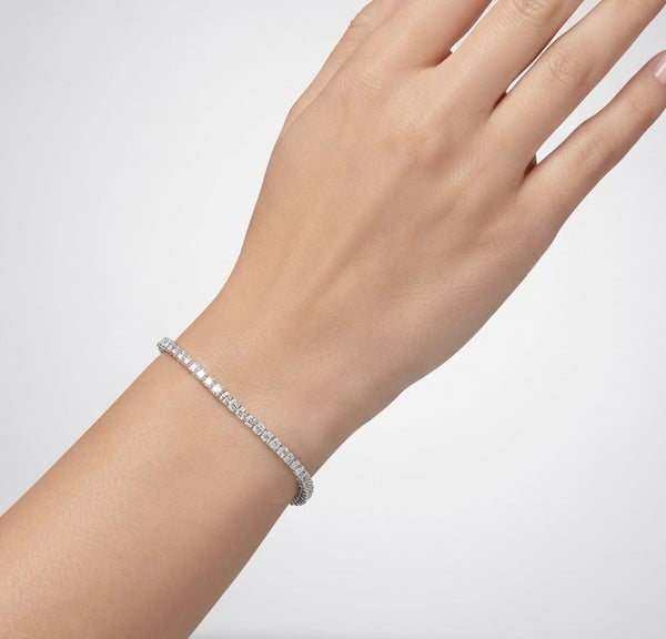 9K White Gold 5.04ct Diamond Tennis Bracelet 7''